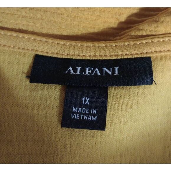 Alfani Shirt Ladies 1x Gold Sleeveless Asymmetrical‎ - Picture 4 of 6
